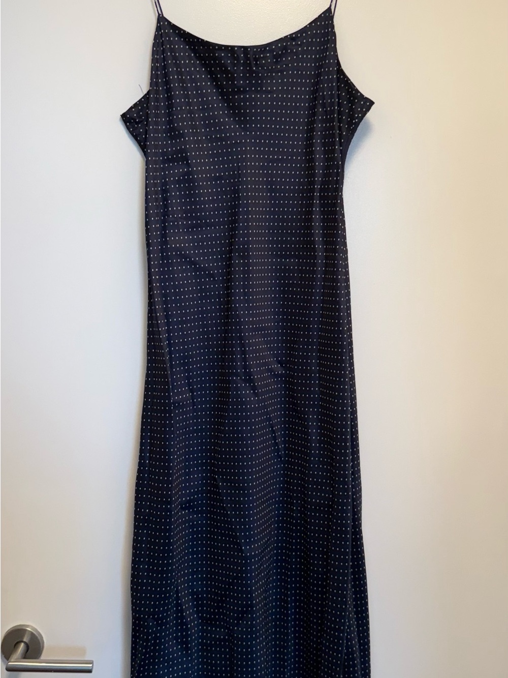 Theory Navy Polka Dot Slip Dress